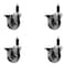 Service Caster 4'' Semi Steel Swivel 1-1/8'' Expanding Stem Caster Set with Brake, 4PK SCC-EX20S414-SSS-PLB-118-4 - alternate 1